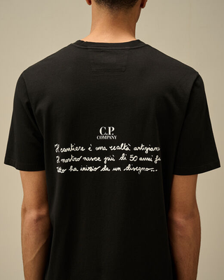 C.P. Company 24/1 Jersey Back Letter T-Shirt Black 18CMTS319A005431G