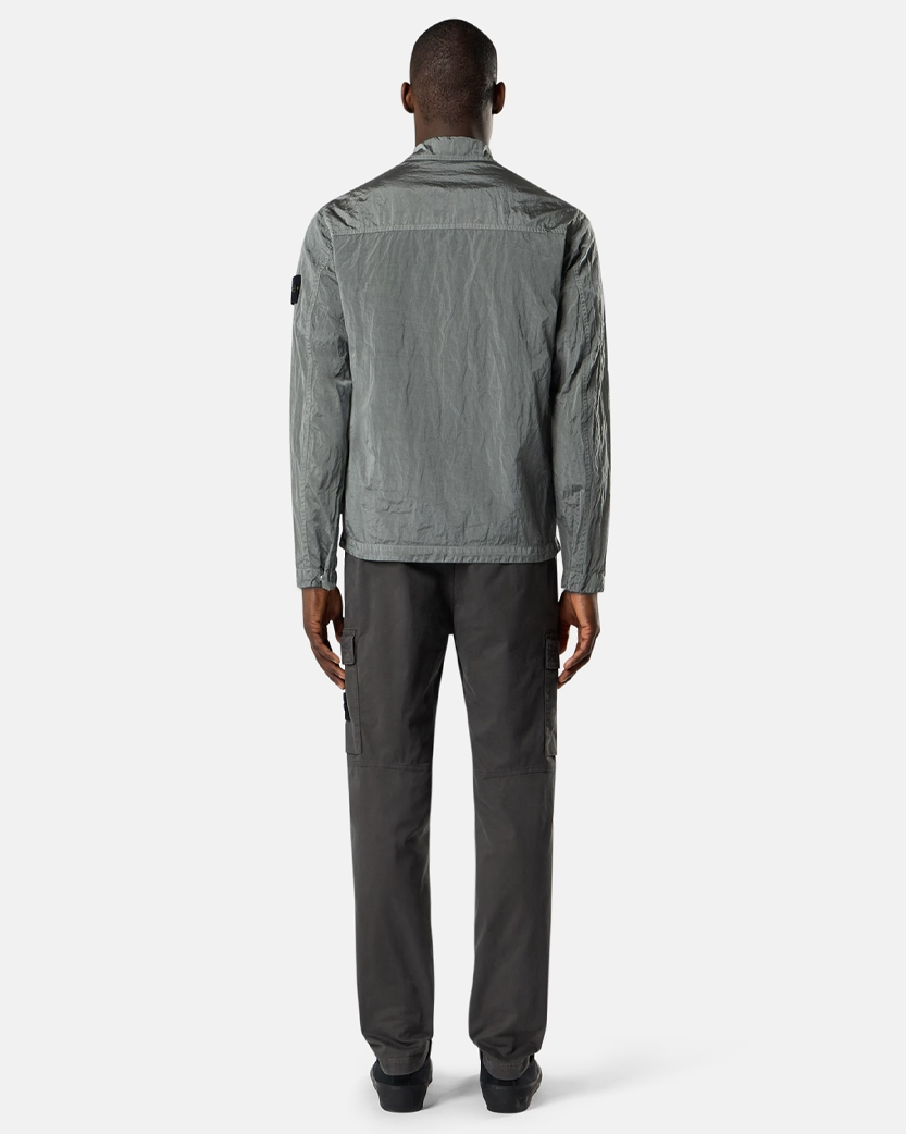 Stone Island 1200038 NYLON METAL IN ECONYL® Zip Overshirt Pearl Grey