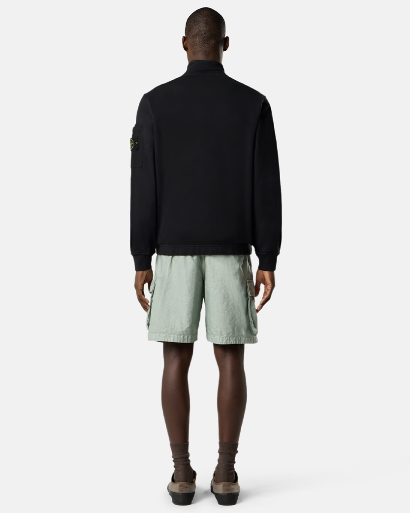Stone Island 6100018 COTTON FLEECE Track Jacket Black