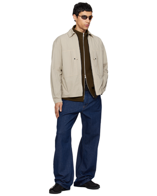 Stone Island 1200005 MERCERISED ORGANIC COTTON RIPSTOP Zip Overshirt Beige