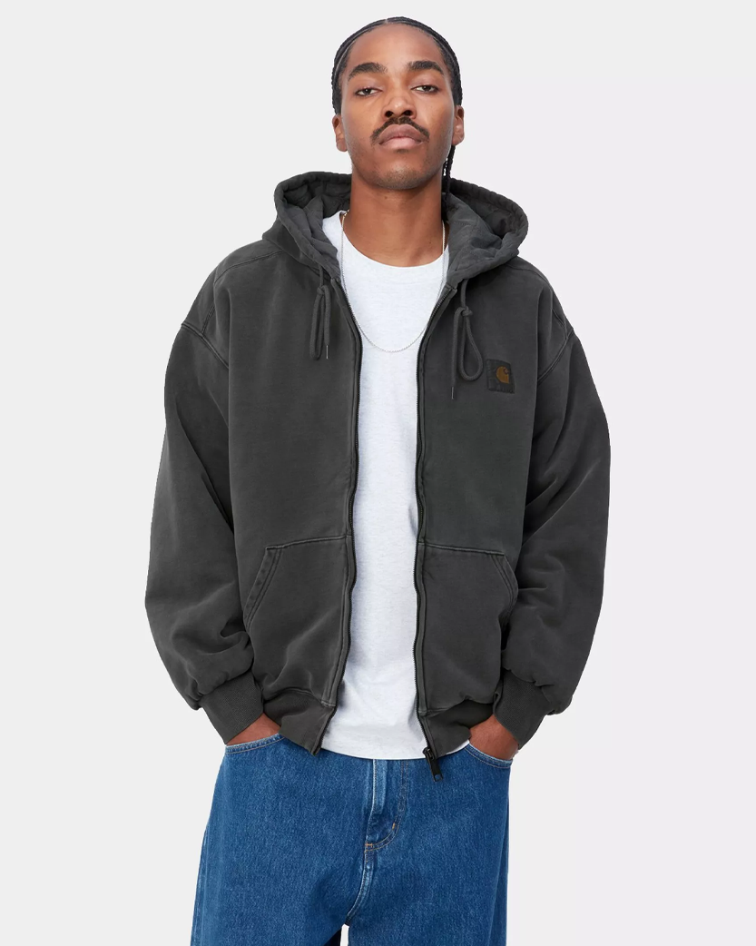 Carhartt WIP Hooded Vista Zip Jacket Garment Dyed Vulcan