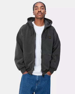 Carhartt WIP Hooded Vista Zip Jacket Garment Dyed Vulcan