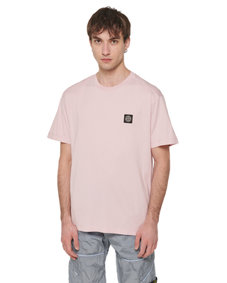 Stone Island 24113 Logo Patch T-shirt Pink