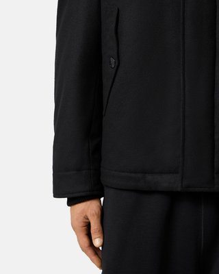 Stone Island 4100103 WOOL NYLON FLANNEL Ghost Jacket Black