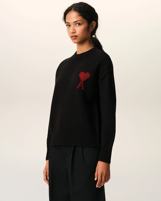 Ami Paris ADC Crewneck Wool Sweater Black / Red