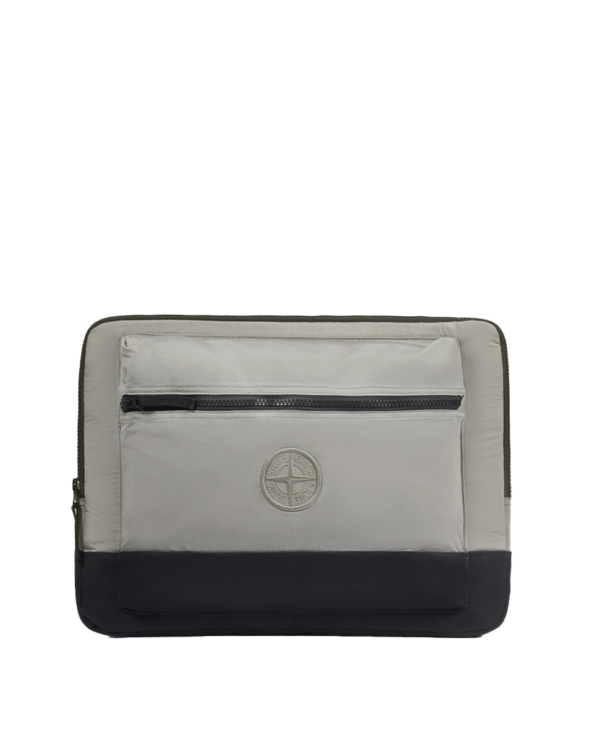 Stone Island 9200008 NYLON METAL IN ECONYL® Padded Laptop Case Pearl Grey