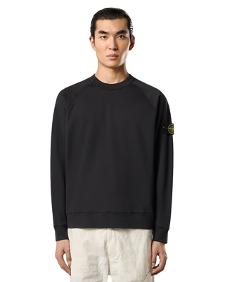 Stone Island 6100023 Light Organic Cotton Fleece Sweatshirt Black