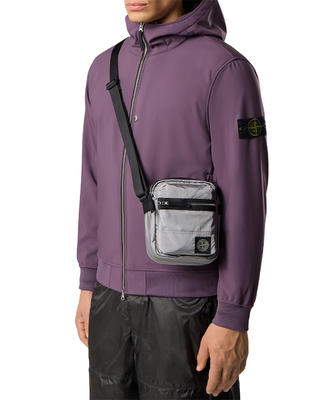 Stone Island 9200015 COATED NYLON METAL IN ECONYL® Pouch Bag Pearl Grey