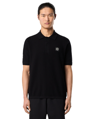 Stone Island 5100033 Soft Organic Cotton Compass Patch Polo T-shirt Black