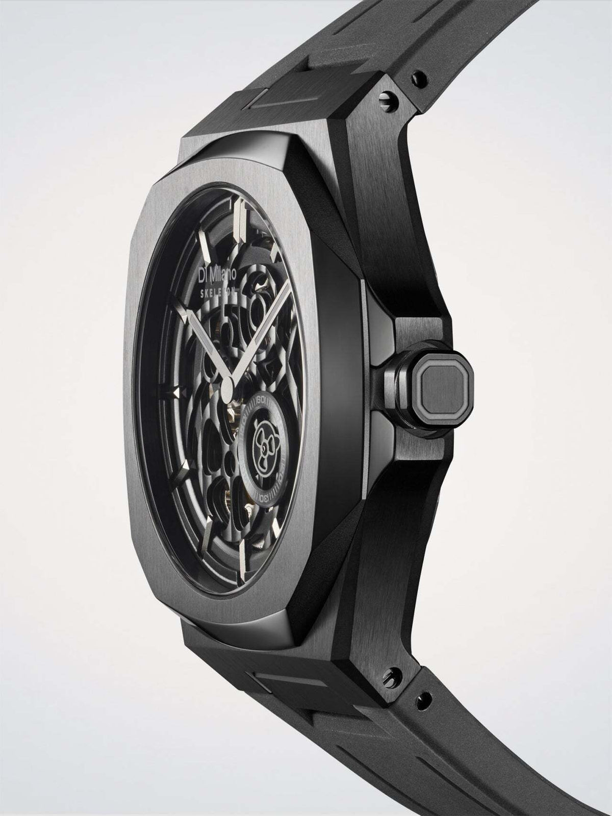D1 Milano Skeleton Rubber Jet Black 41.5 mm Black SKRJ17