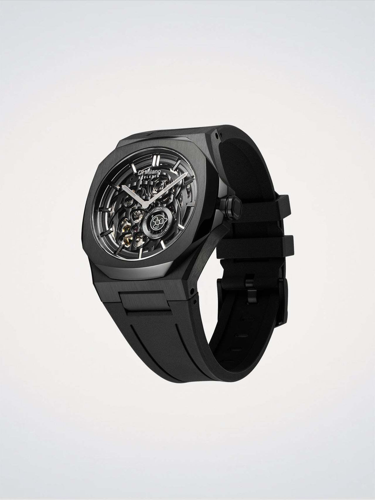 D1 Milano Skeleton Rubber Jet Black 41.5 mm Black SKRJ17