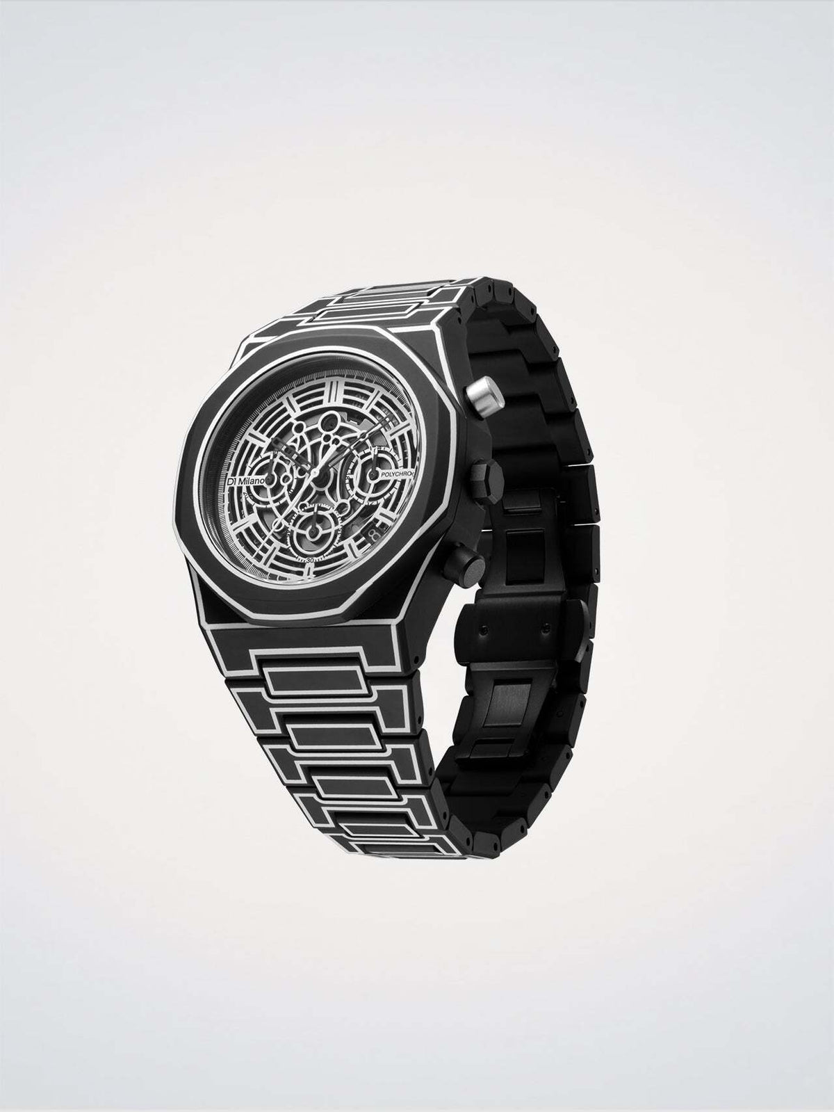 D1 Milano Polychrono Bracelet 40.5 mm Black Sketch PHBJ14