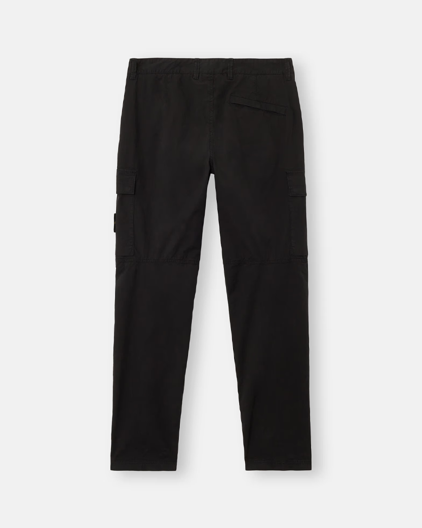 Stone Island 3100304 SUPIMA Cotton Twill Stretch-TC Cargo Pants Black