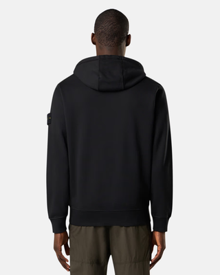 Stone Island 6100042 Organic Cotton Fleece Zip Hoodie Black