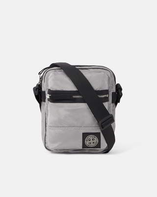 Stone Island 9200015 COATED NYLON METAL IN ECONYL® Pouch Bag Pearl Grey