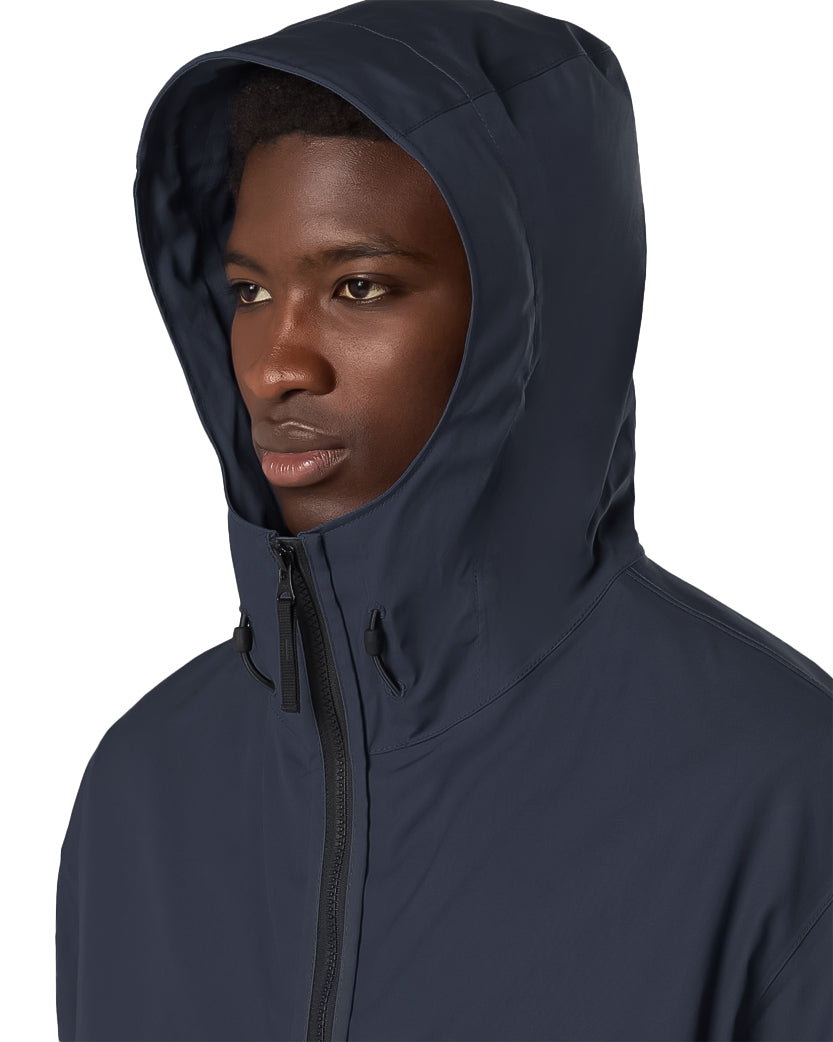 Stone Island 4100079 SUPIMA Cotton Canvas Hooded Jacket Navy Blue