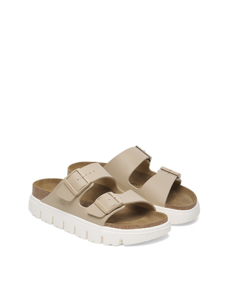 Birkenstock Arizona PAP Chunky Birko-Flor Slides Sandcastle 1029094