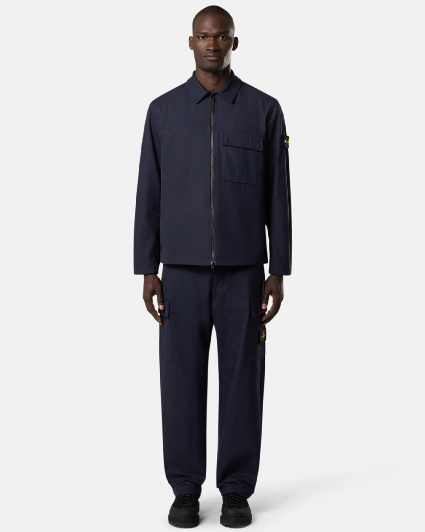 Stone Island 1200010 PANAMA COTTON  Overshirt Ink Blue