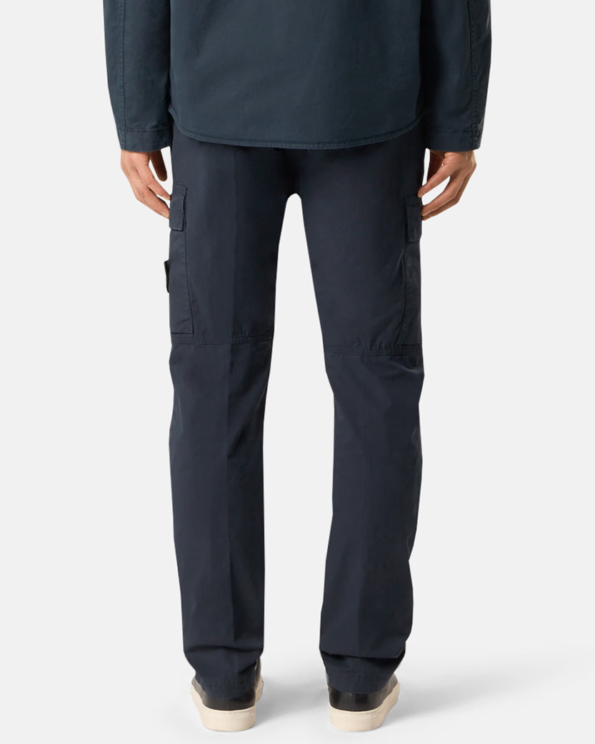 Stone Island 3100304 SUPIMA Cotton Twill Stretch-TC Cargo Pants Navy Blue