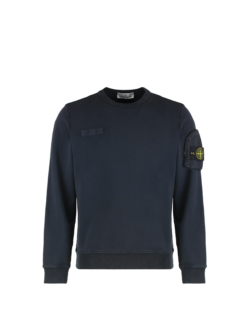 Stone Island 6100003 Cotton Crew-Neck Sweatshirt Blue