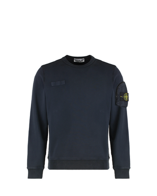 Stone Island 6100003 Cotton Crew-Neck Sweatshirt Blue