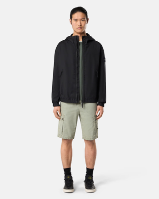 Stone Island 4100079 SUPIMA Cotton Canvas Hooded Jacket Black