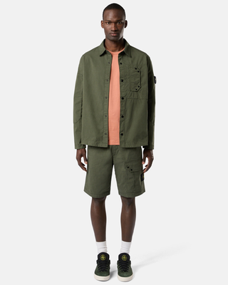 Stone Island 11910 SUPIMA COTTON TWILL STRETCH-TC Overshirt Sage Green