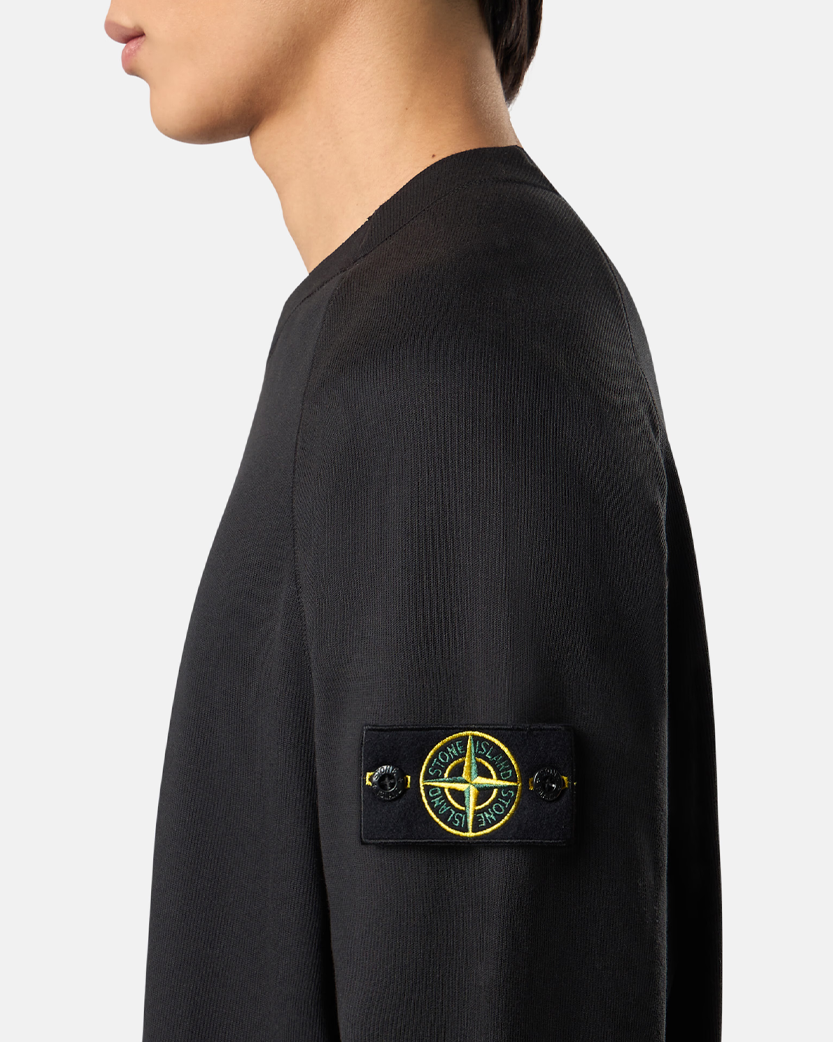 Stone Island 6100023 Light Organic Cotton Fleece Sweatshirt Black