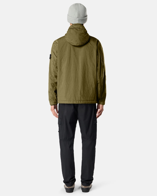 Stone Island 4100001 CRINKLE REPS NY Hooded Jacket Military Green