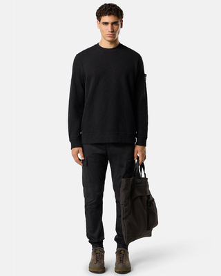 Stone Island 6100053 VANISE BRUSHED HEAVY COTTON JERSEY Sweatshirt Black