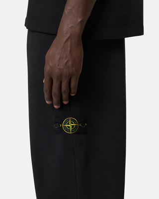 Stone Island 6200004 Brushed Organic Cotton Fleece Pants Black