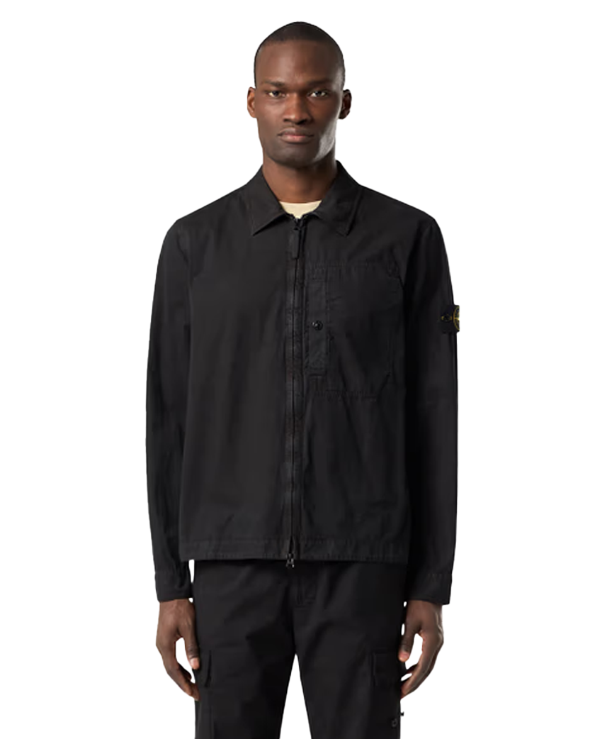 Stone Island 1200032 Zipped Cotton Jacket Black