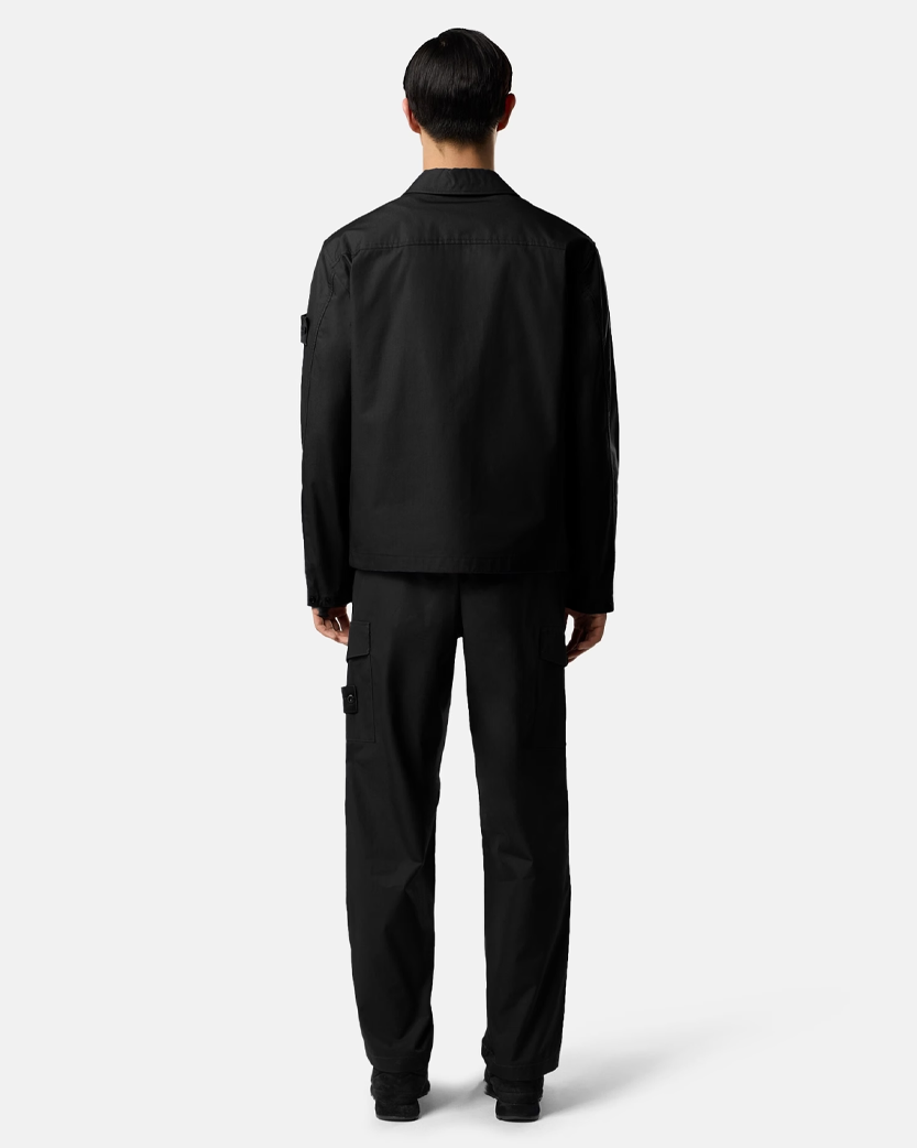 Stone Island 1200011 Cotton Overshirt Ghost Black