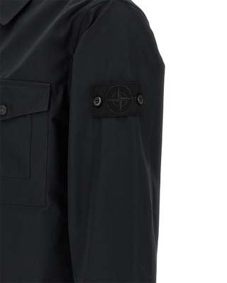 Stone Island 1200011 Cotton Overshirt Ghost Black