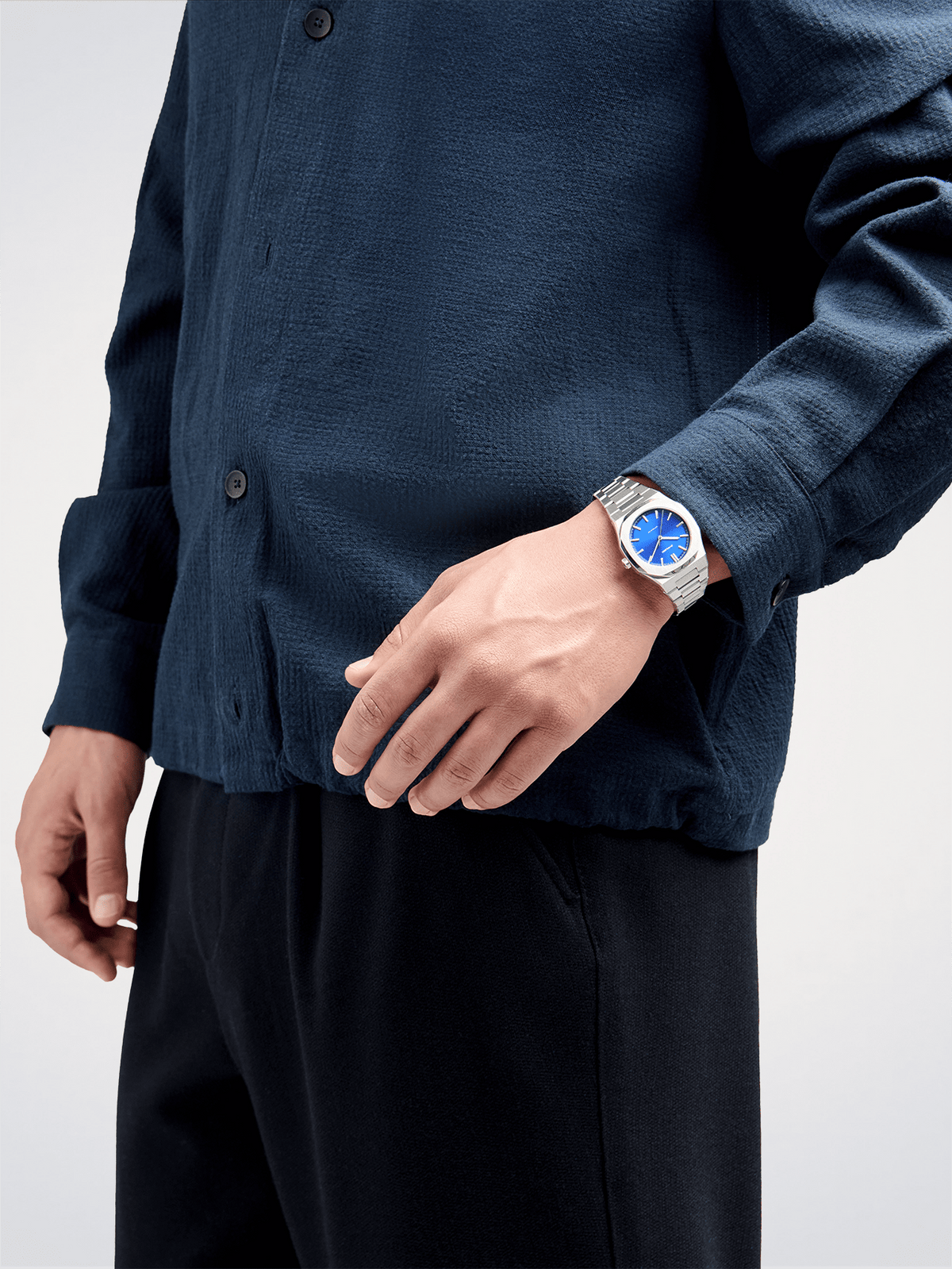 D1 Milano Navy Code 36 mm Silver ATBU06