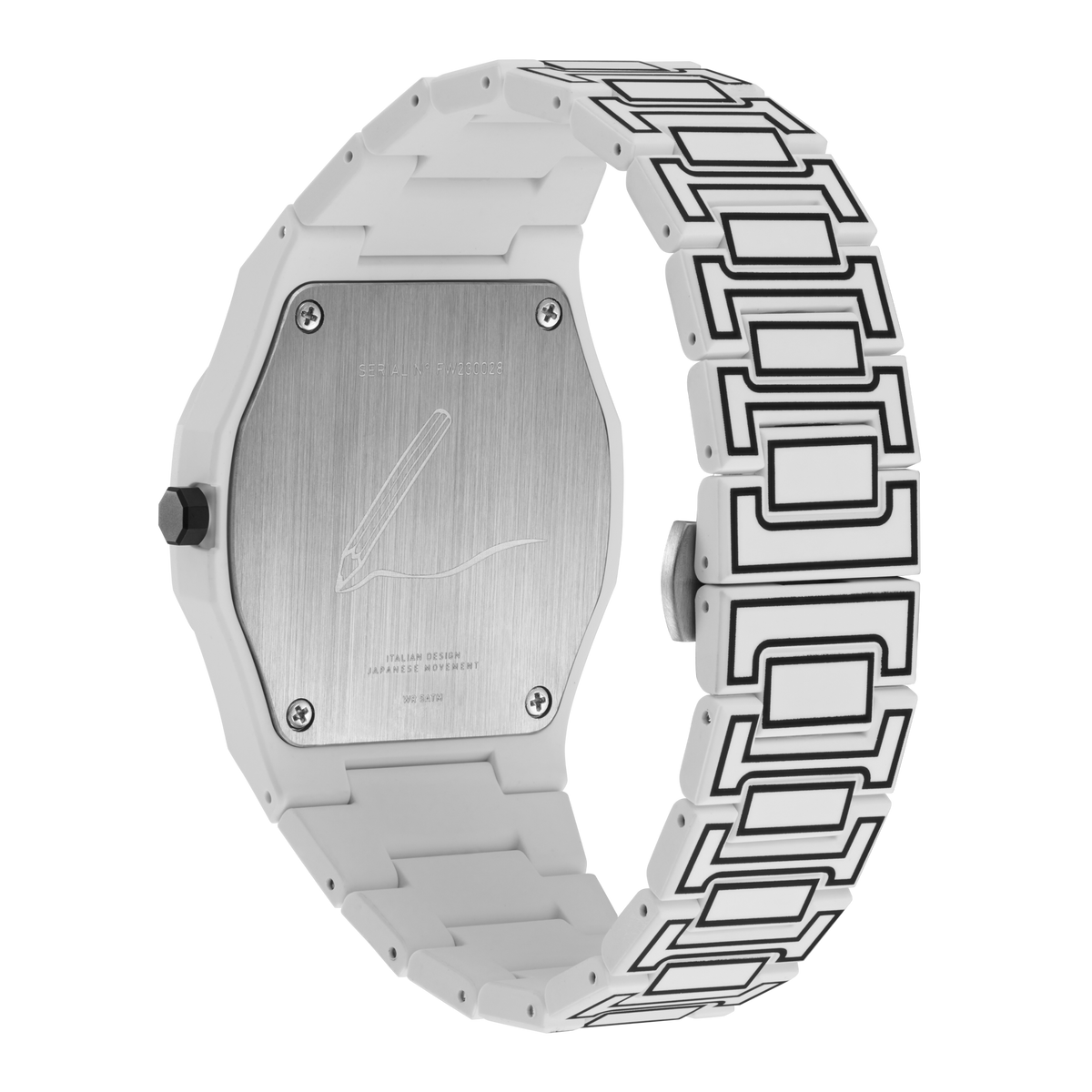 D1 Milano Polycarbon Bracelet 40.5 mm White Sketch PCBJ34