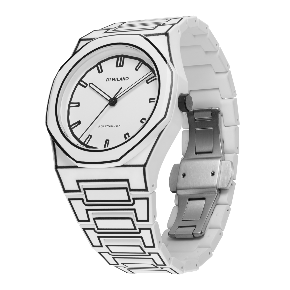 D1 Milano Polycarbon Bracelet 40.5 mm White Sketch PCBJ34