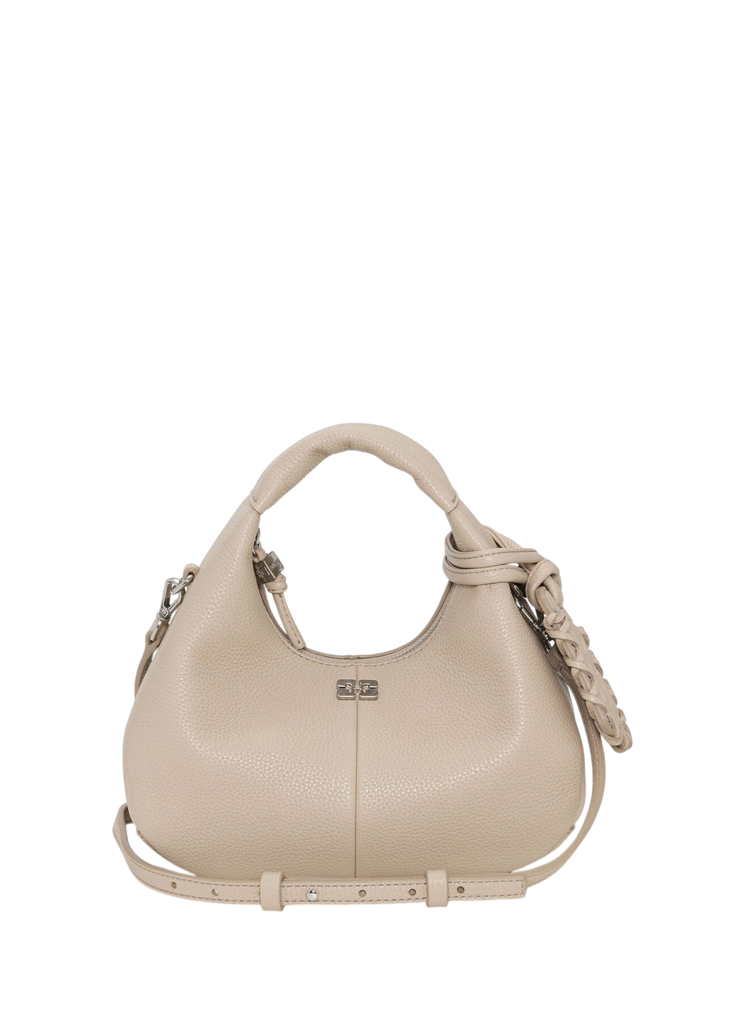 Ganni Mini Hobo Bag White Pepper