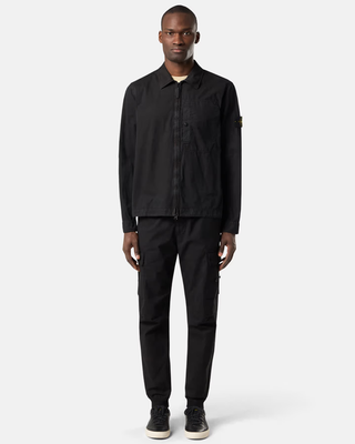 Stone Island 1200032 Zipped Cotton Jacket Black