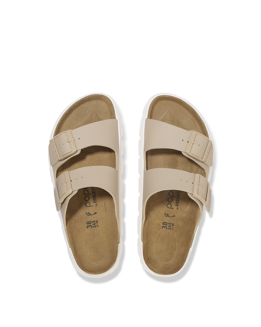 Birkenstock Arizona PAP Chunky Birko-Flor Slides Sandcastle 1029094