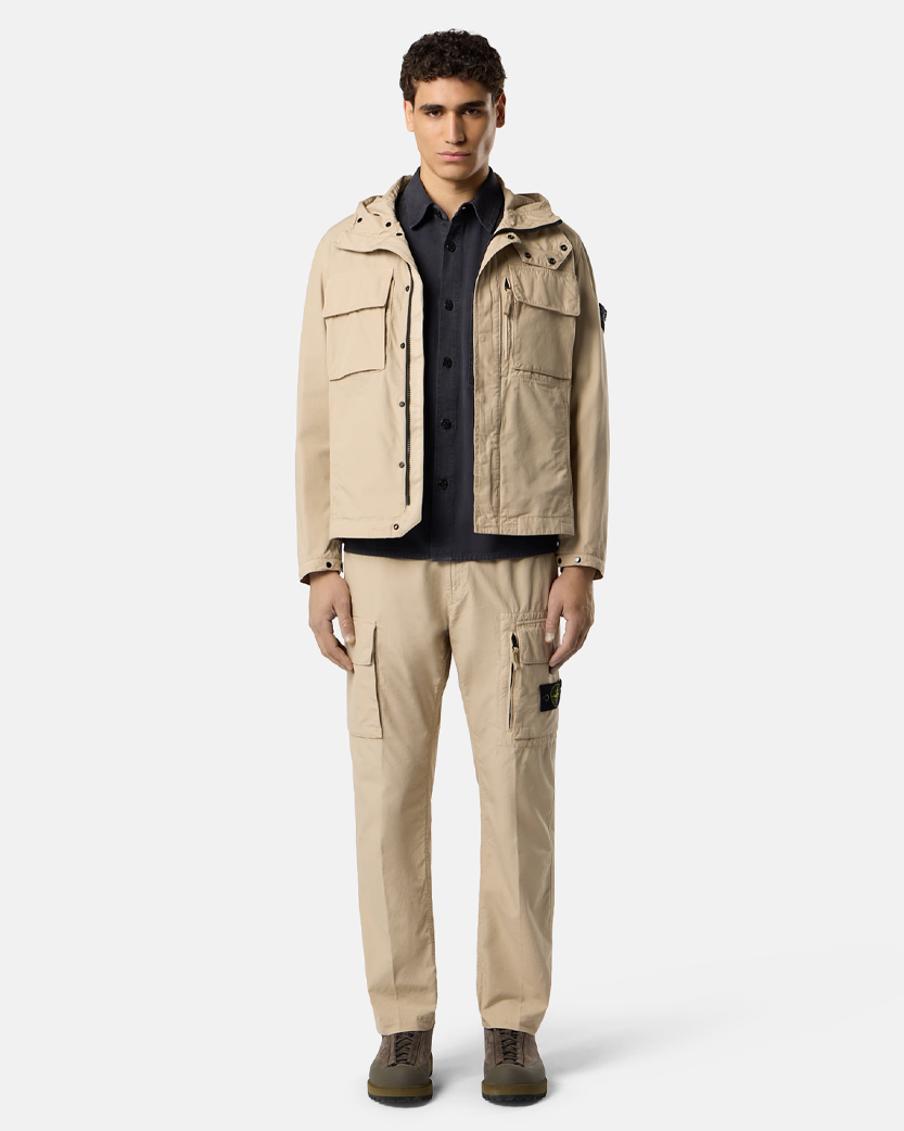 Stone Island Q100012 Canvas Weave Cotton Jacket Desert Beige