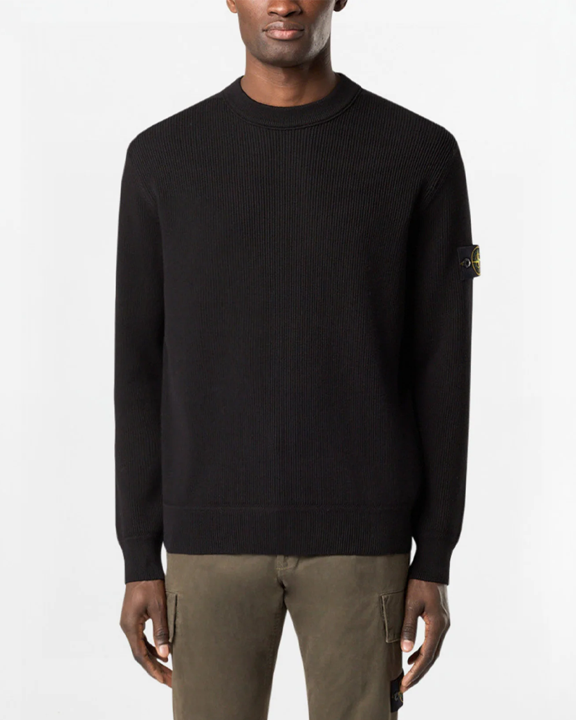 Stone Island 5100054 RIBBED SOFT ORGANIC COTTON Sweater Black