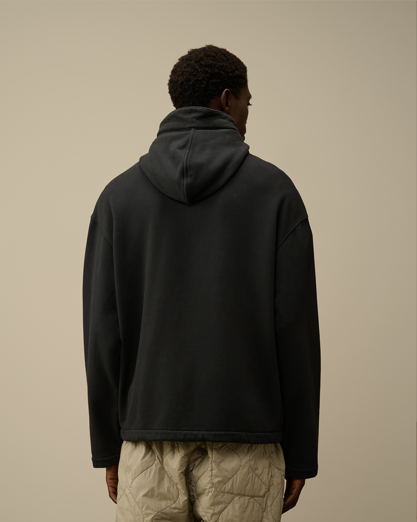 C.P. Company Fleece Utility Zip Hoodie Black 17CMSS021A006372G