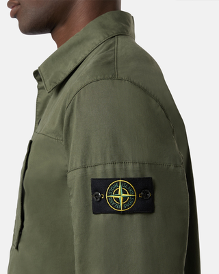 Stone Island 11910 SUPIMA COTTON TWILL STRETCH-TC Overshirt Sage Green