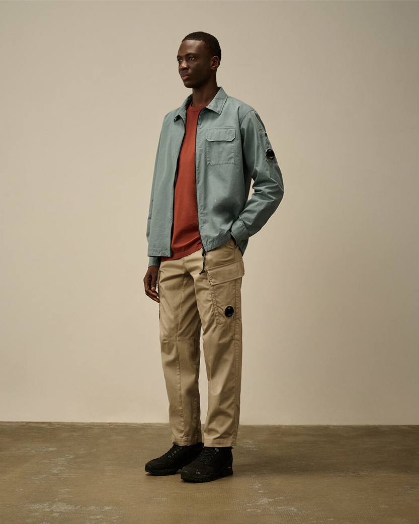 C.P. Company Stretch Sateen Loose Cargo Pants Beige 18CMPA166A005694G