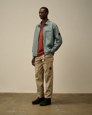 C.P. Company Stretch Sateen Loose Cargo Pants Beige 18CMPA166A005694G