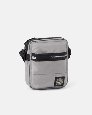 Stone Island 9200015 COATED NYLON METAL IN ECONYL® Pouch Bag Pearl Grey