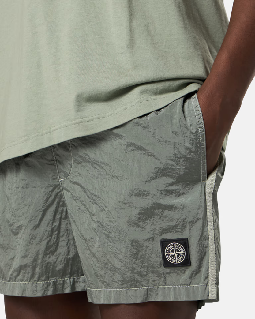 Stone Island B100006 Nylon Metal Short Swim Trunks Green