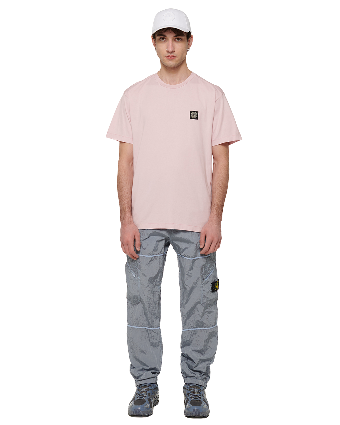 Stone Island 99661 Logo Embroidery Cap White