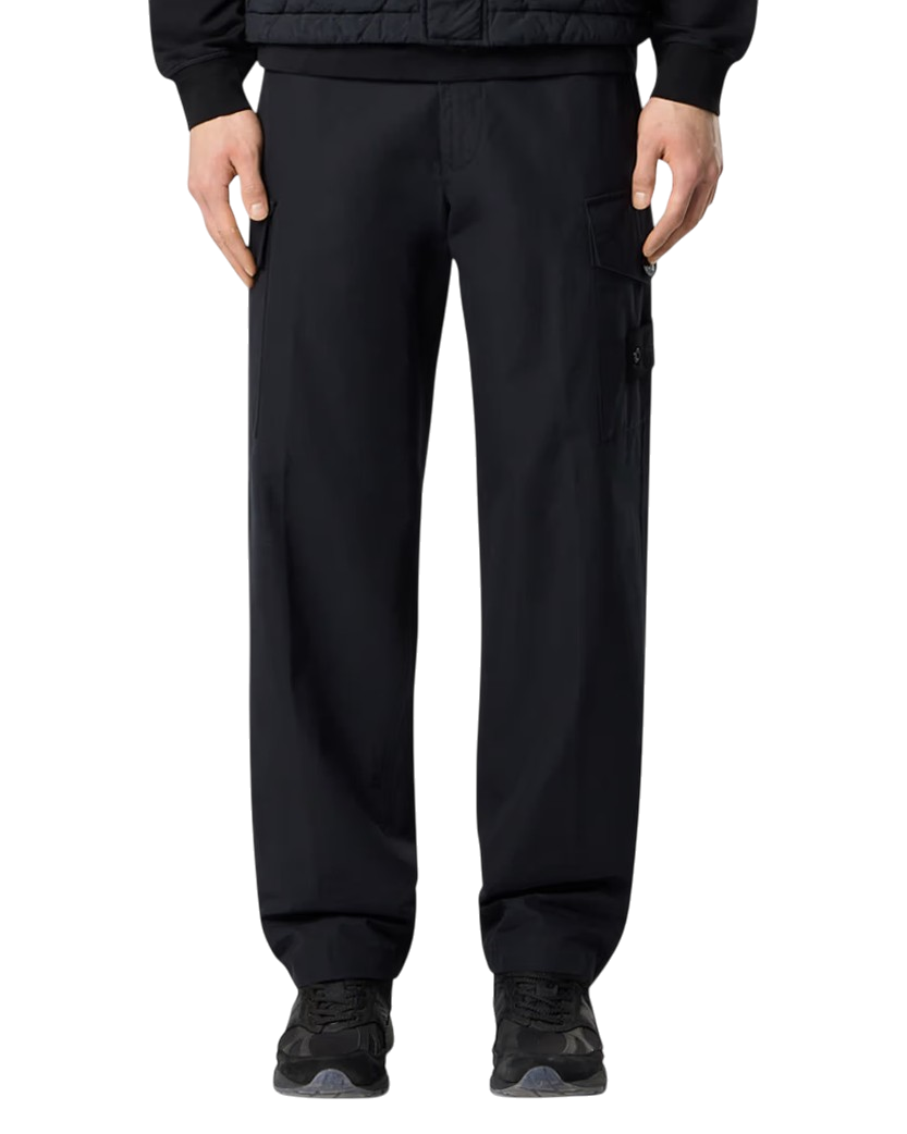 Stone Island 3100008 Weatherproof Cotton Canvas Ghost Cargo Pants Black